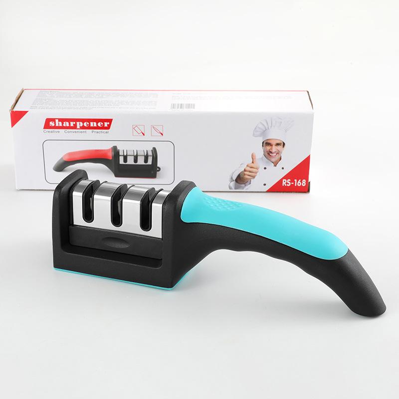 

Точилка для ножей, бытовой трехступенчатый шлифовальный инструмент, многофункциональный четырехступенчатый заточный станок, артефакт, быстрый точильный камень