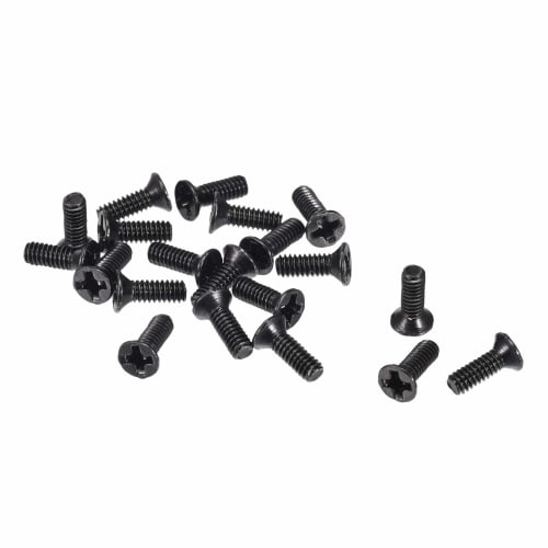 

uxcell M2 x 6mm Flat Head Screws, Phillips Head Fasteners, Black, for Laptops, PCs, TVs, Fans, Audio Switches, 150pcs