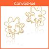 Trendy Alloy Face Earrings Fashionable Geometric Design Street Jewelry Style
