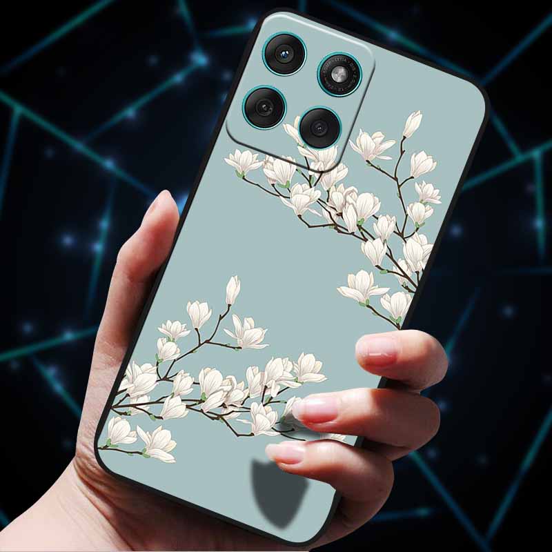For Motorola Edge 60 Fusion Case 60Stylus 3D Flowers Emboss Phone Cases for Moto Edge 60 PRO Stylus Back Soft Silicone Bumper