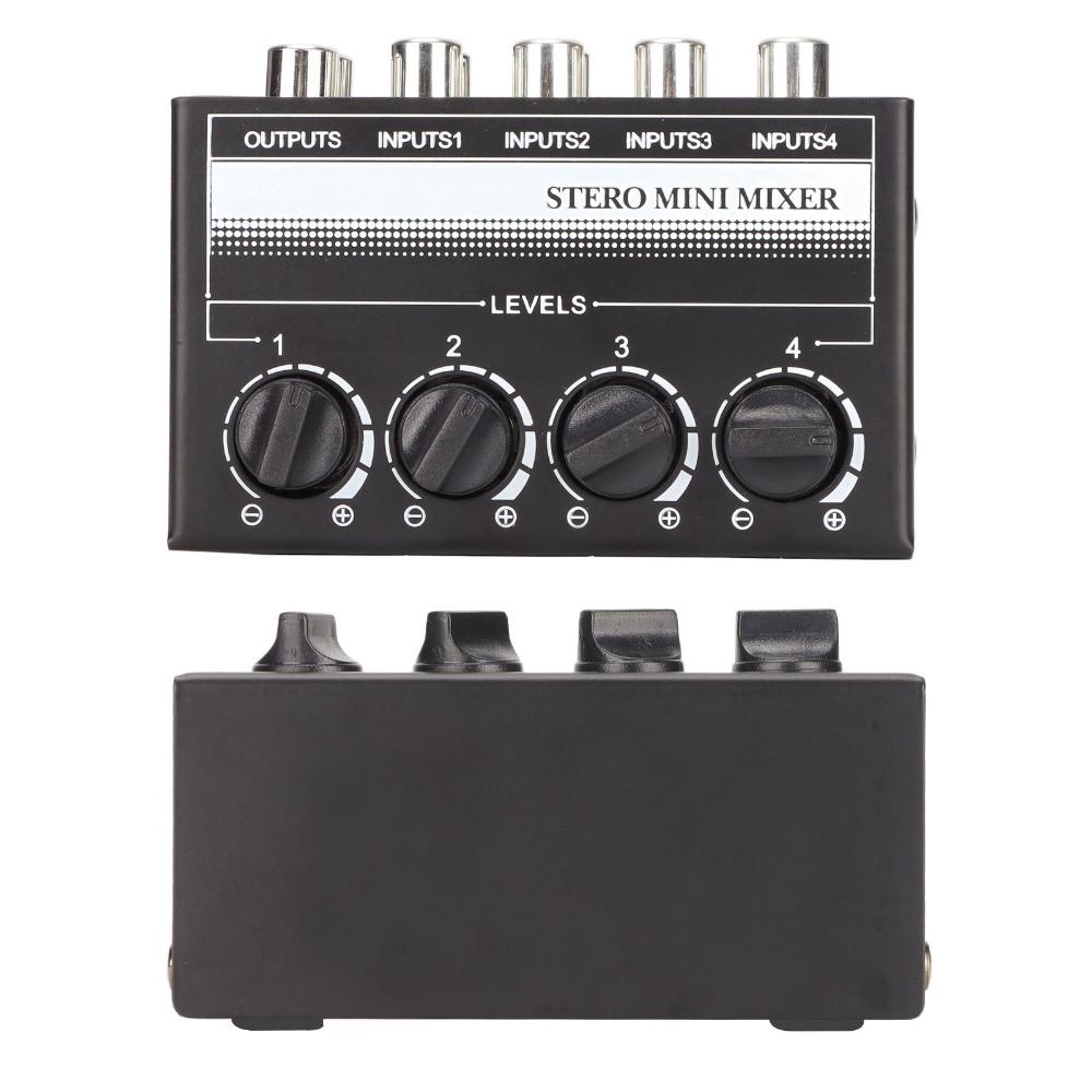 Separate Volume Knobs Stereo Mini Mixer Support 4 in 1 Out Stereo Splitte  Console