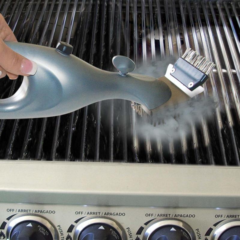 Grillbürste und Schaber, Dampf-Grillbürste aus Edelstahl, Grillreinigungsbürste BBQ-Reiniger Zubehör BBQ-Grillbürste