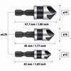 3pcs 1/4 Inch Hex Shank Countersink Bore Set 5 Flute Countersink Bits  Woodworking