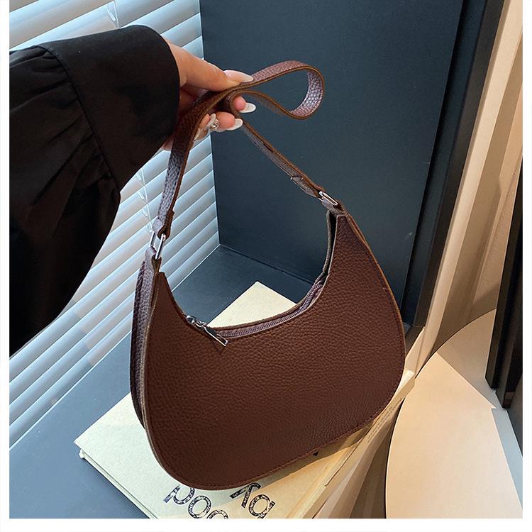 Women's Chic Lychee Pattern Crossbody Bag - Large Capacity, Versatile, Fashionable Shoulder & Dumpling Style