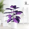 Luxurious Purple Peach Leaf Artificial Bonsai - Dark Style Green Plant for High-End Living Room Decor