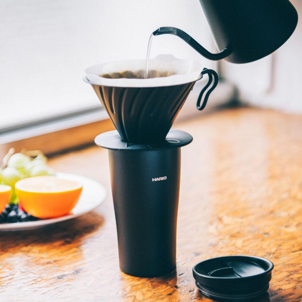 Hario V60 Metall-Kaffeefilter für 1 bis 4 Tassen, Mattschwarz, VDMR-02-MB