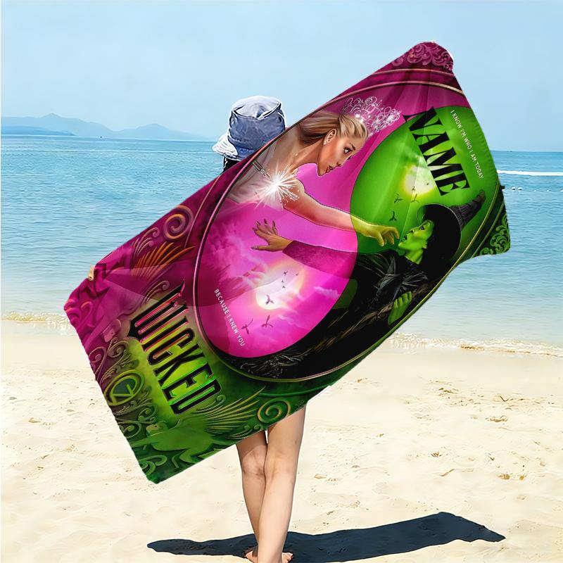 Personalized Magic Transformation Beach Towel Microfiber Beach Towel Thin Absorbent for Beach Swimming Yoga Bath Sports. 0910259