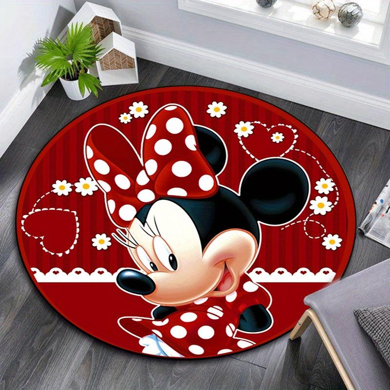 

1pc Minnie Round Area Rug - Non-Slip, Machine Washable Polyester Carpet for Living Room & Bedroom Decor 80cm by 80cm