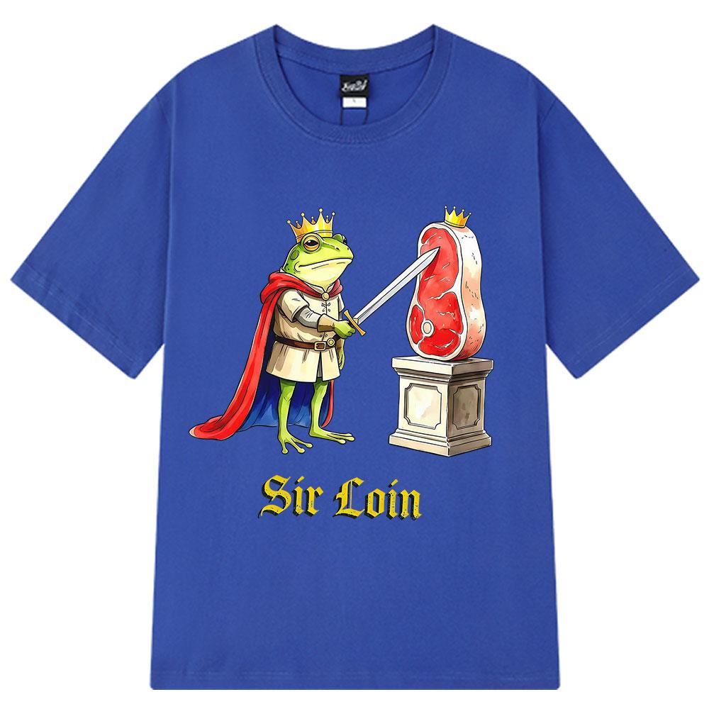 Sir Loin Ritter Lustiges Frosch Meme Shirt für Unisex Damen Mode T-Shirts Sommer Kurzarm Baumwolle Locker Lässig Hiphop T-Shirts