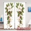 2pcs,Curtains Christmas Bells Holly Flowers (3) Chic Pattern Curtains Polyester Easy Install Curtains Decorations Suitable for