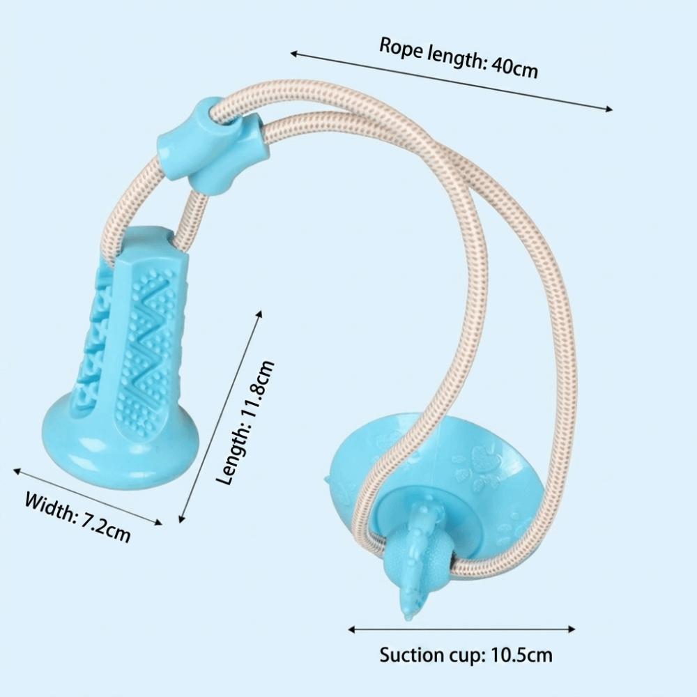

Interactive Teeth Grinding Ball Suction Cup Base Leaky Food Ball Fun Dog Chew Toy Boredom Buster синий