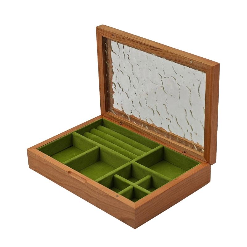 Versatile Sturdy Wood Jewelry Organizers Storage Case Travel Friendly with Multiple Sections for Home Accessories