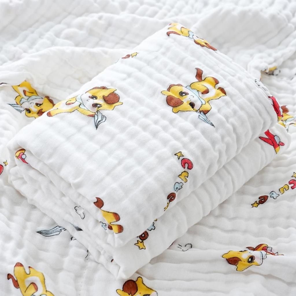 High-Density Six-Layer Pure Cotton Baby Bath Towel and Swaddling Blanket for Newborns and Children