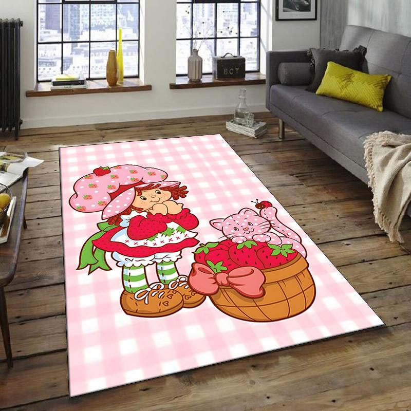 1pc Strawberry Princess6 Design Area Rug - Non-Slip, Soft & Cozy Floor Mat for Living Room, Bedroom, Office - Indoor/Outdoor Decorative Carpet