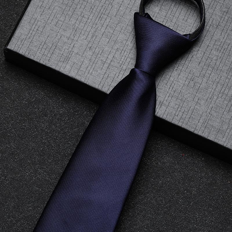 Business Dress Lazy Zipper Free Groom Best Man Wedding Korean Narrow Shirt Striped Plaid Tie