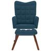 Rocking Chair with Footstool Blue Velvet