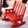 Mini Rocking Chair Retro Creative 1/12 Ratio Dollhouse Swing Rocking Chair for Scene Ornament