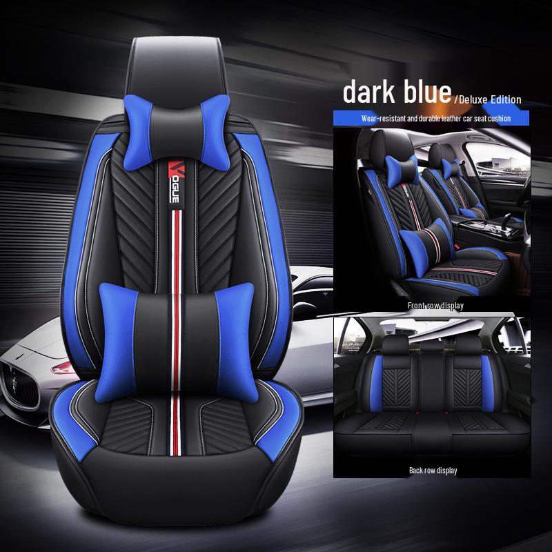 Cuscino Universale in Pelle per Sedile Auto per Quattro Stagioni, Adatto per Piccole Auto, SUV, Veicoli Fuoristrada e Coupé, Compatibile con Cinque Posti