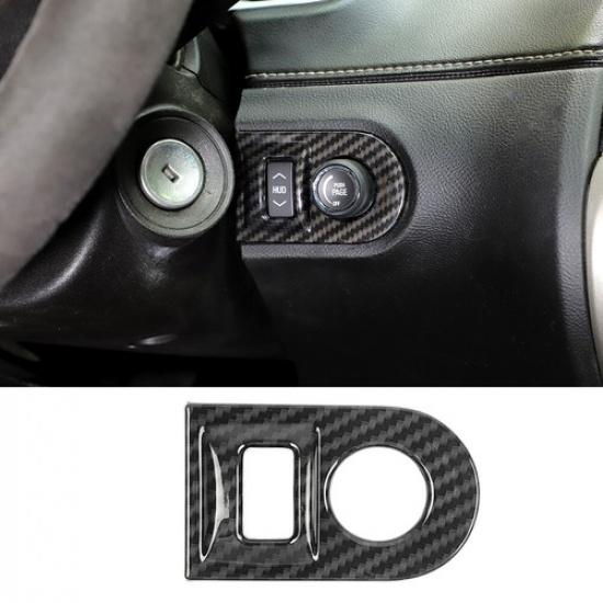 Acabamento da Moldura da Tampa do Botão do Interruptor do Farol de Carbono Compatível com Chevrolet Camaro 2010-2015