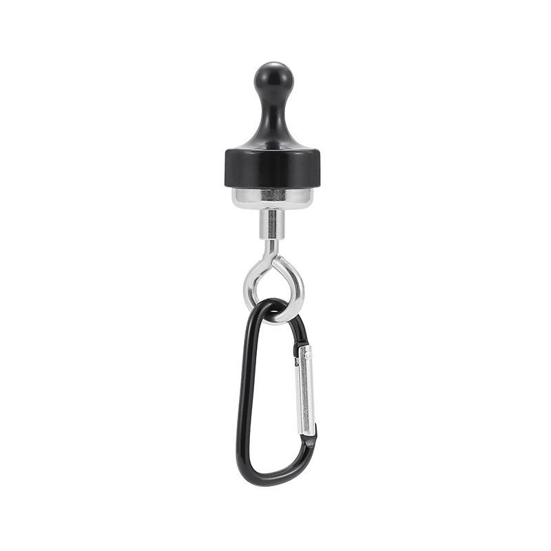 Strong Magnetic Carabiner Clip for Outdoor Hiking, Small Size Black One Size