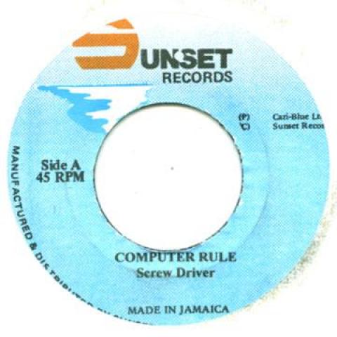

7inch Record SCREWDRIVER - Computer Rule Sunset 1988 Jamaica Reggae, Ska & Dub
