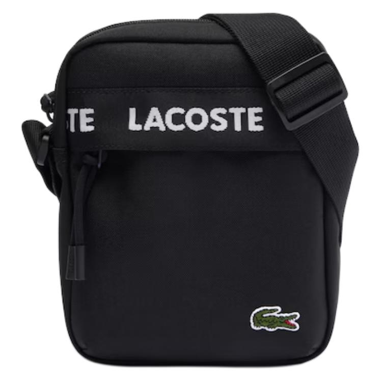 Lacoste Neocroc Logo Versatile Casual Recycled Polyester Shoulder Bag Unisex Shoulder Bag Black NU4686NZ-N37 Black