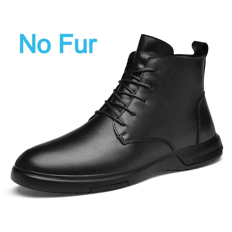 Men's Black Casual Ankle Boots Anti-Slip Business Formal Shoes For Autumn And Winter Comfortable Lace-Up Trendy Walking Boots