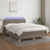 VidaXL Slatted Bed Base with Mattress and LED, Upholstered Bed, Double Bed, Adult Bed for Interior Bedroom, 3133961
