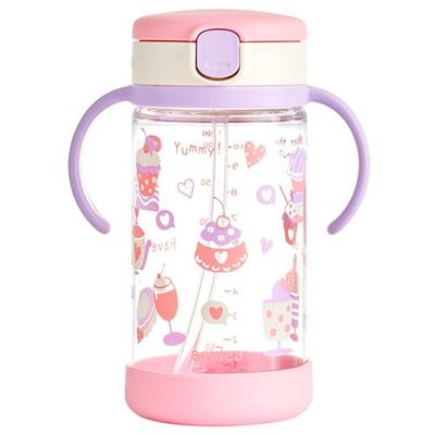 Richell Infant Bottom Cover AQ Straw Cup 320ml, Light Pink, 1 Piece