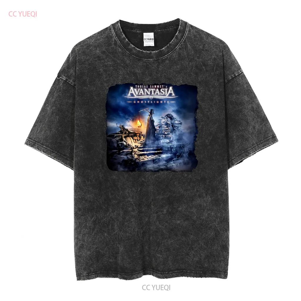 New Rare Avantasia Band Ghostlights Cotton Black All Size T Shirt S 5XL HP6 long or short sleeves vintage Washed Comfortable
