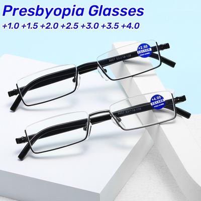 TR90 Non-deformed HD Far Sight Glasses Anti-blue Light Reading Glasses Half Frame Presbyopia for Elderly
