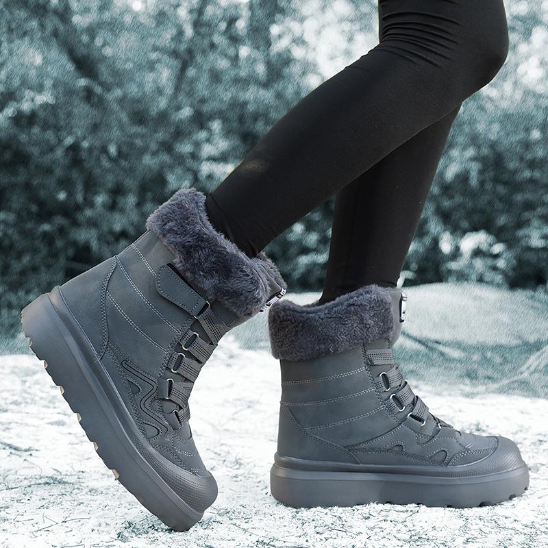TUINANLE Winter Schneestiefel Damen Baumwollschuhe Verdickte Rutschfeste Plüsch-Knöchelstiefel Weiche Sohle Warme Outdoor-Schuhe