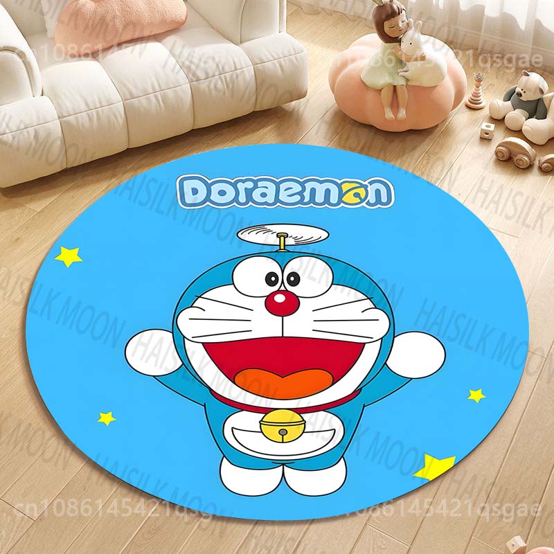 Multiple Styles Japan Cute Doraemon Print Round Rugs for Living Room Bedroom Floor Mats Kids Room Household Carpet Home Decor