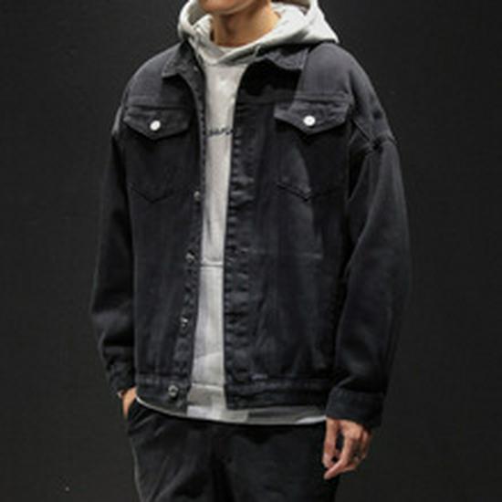 2025 Autumn Men's Plus Size Loose Casual Japanese Denim Jacket