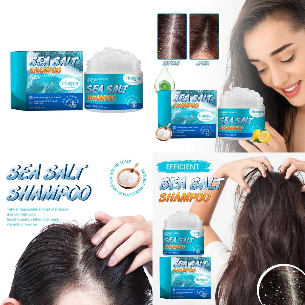 Hoegoa Sea Salt Anti Dandruff Shampoo Deep Cleansing Scalp Care For Itchy Hair 100g