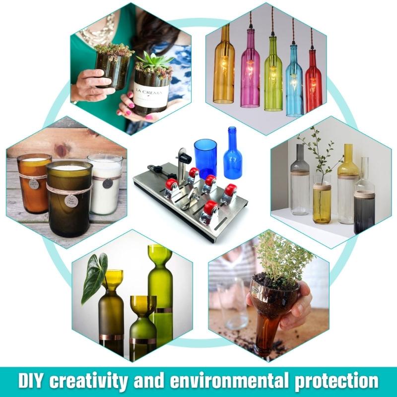 Glasflaschenschneider, verbesserter Glasschneider für Flaschen, DIY-Maschine zum Schneiden von Bier-, Schnaps-, Whisky- und Weinflaschen