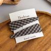2025 New French Retro Plaid Fabric Hair Clips Large Edge Fashionable Side Bangs Women's Hairpins Stylish Hair Accessories
