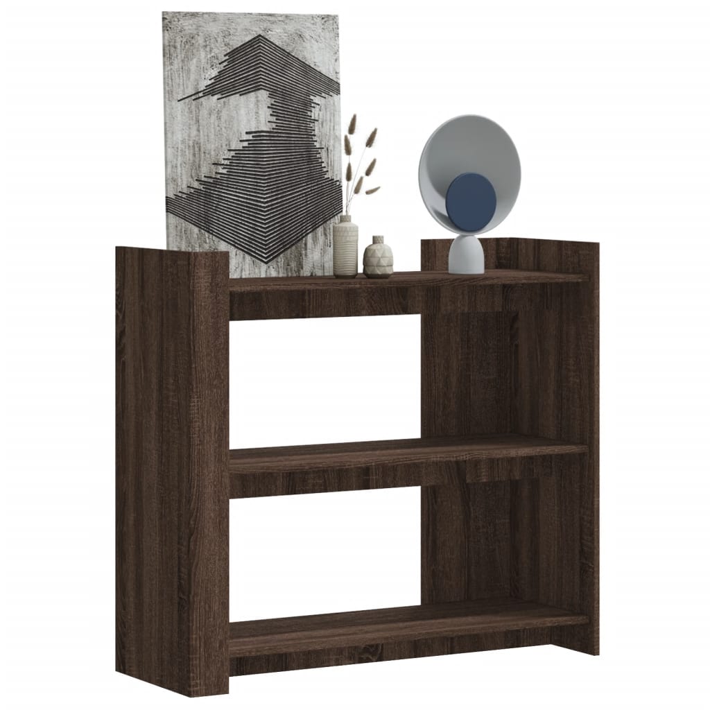 Console Table Brown Oak Effect 100x35x90 Cm Wood Based Material