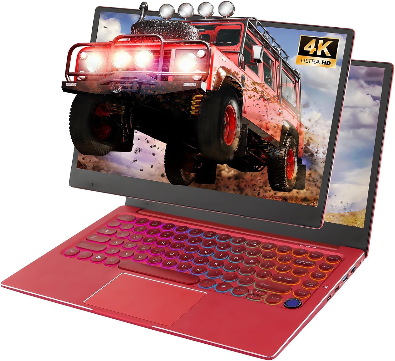 

2024 Laptop narrow frame case 4K LCD IPS x 2160 Intel Celeron N5095 Memory 16G DDR4L Hidden web camera Windows 11 Pro MS Office 2019 Fingerprint червоний