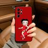 B-Betty Cute B-Boop Phone Case For Samsung S25,S24,S21,S22,,Plus S23,S30,Ultra,S20,Fe,Lite,Black Soft Silicone