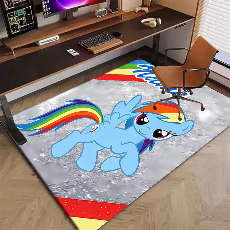Custom My Little Pony Mat Personalized Name, Polyester Washable Indoor Entryway Rug, Gift for Christmas, Easter, Thanksgiving Day