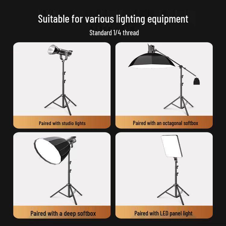 2.8m Reinforced Carbon Steel Tripod Stand for Photography & Live Streaming Lights