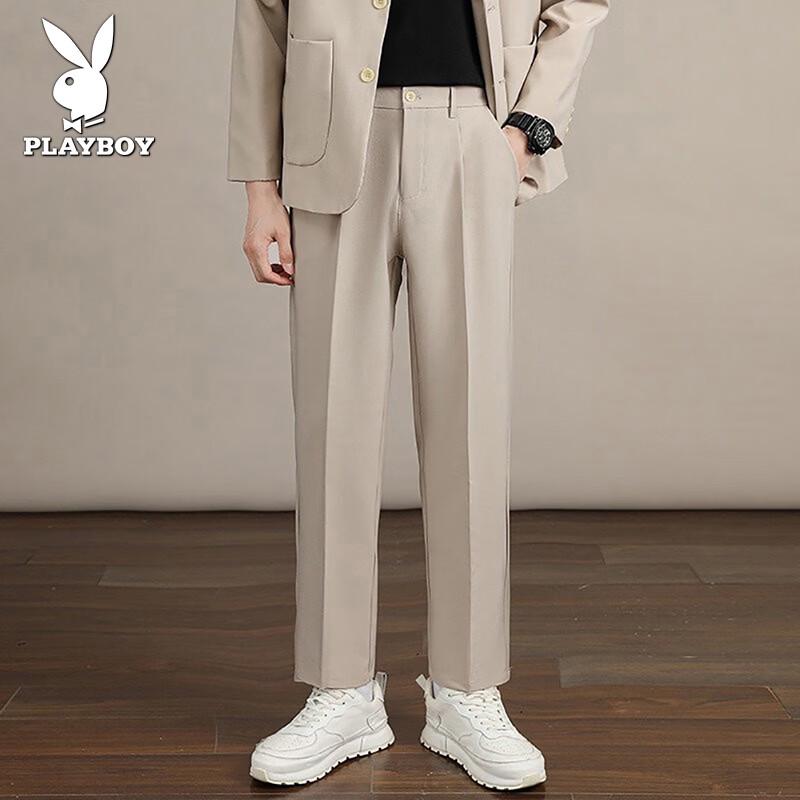 Playboy Men s Casual Straight-Leg Trousers 32