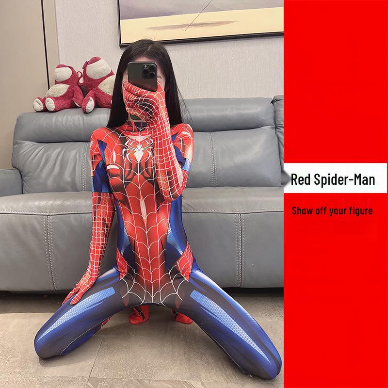 

Жіночий Хелловінський Костюм Павука для Косплею – Червоний, Синій, Чорний Боді з ЕВА, Натхненний Рей Аянами та Аскою XL