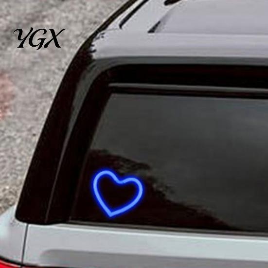 Dustproof Solar LED Light Heart-Shaped Neon Waterproof Romantic Car Lamp Garden Heart Auto On/Off Multi-Color Ambient Valentines Day Gift