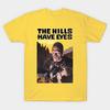 Herren Schwarzes T-Shirt mit Aufdruck Die Augen der Berge (1977) Baumwoll-T-Shirt mit No-Cut-Transferpapier-Druck