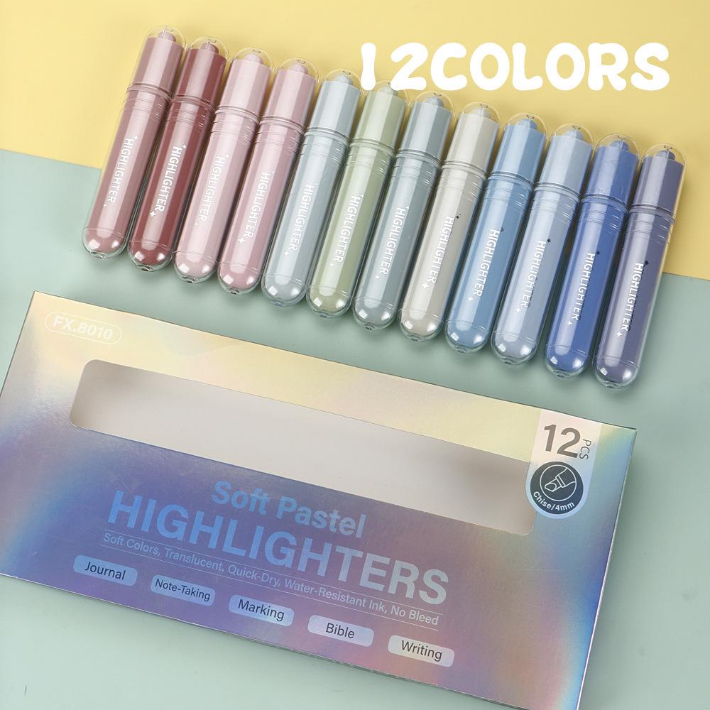 High-Value Quick-Dry Fluorescent Pen - Non-Bleeding Planner & Notes Marker for Students & Drawing