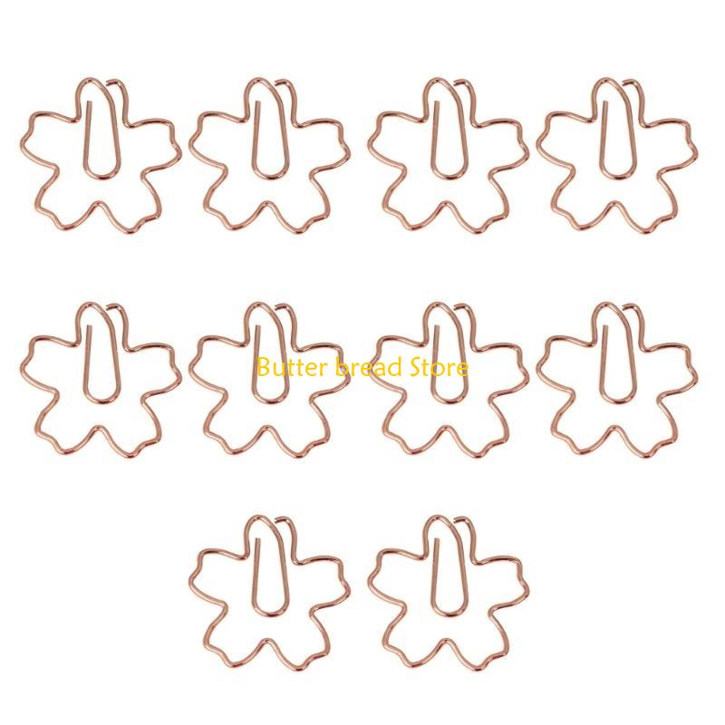 W89C 10Pcs Novelty Paper Clip Small Metal Paperclip File Clip Metal Book Marker Clip