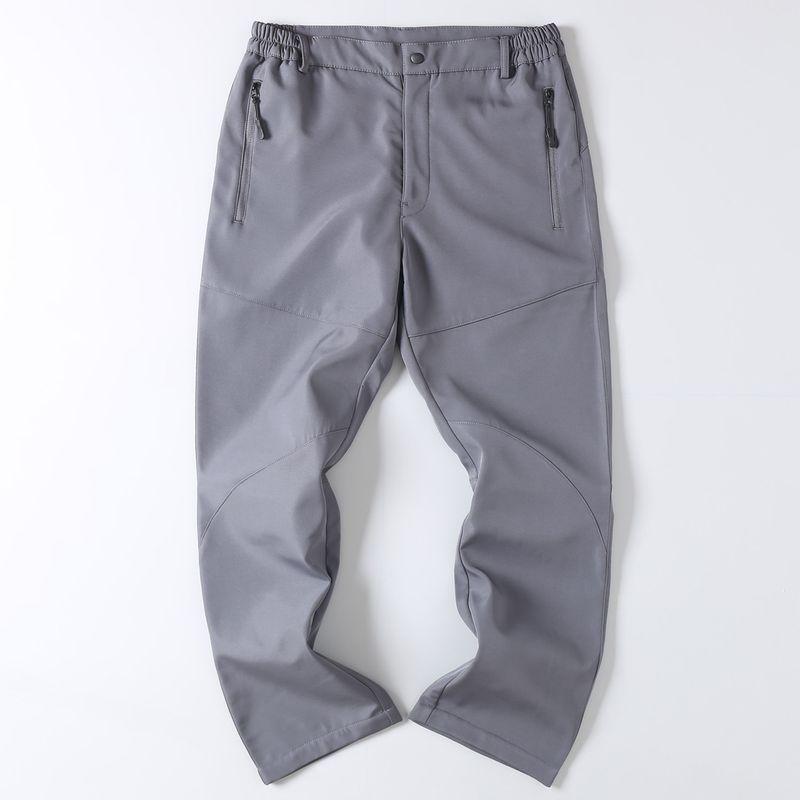 Export Export Men's Tail Goods Outdoor Windproof Waterproof Tactical Pants Fall Winter Men Fleece-lined Soft Shell Straight-leg Casual Pants