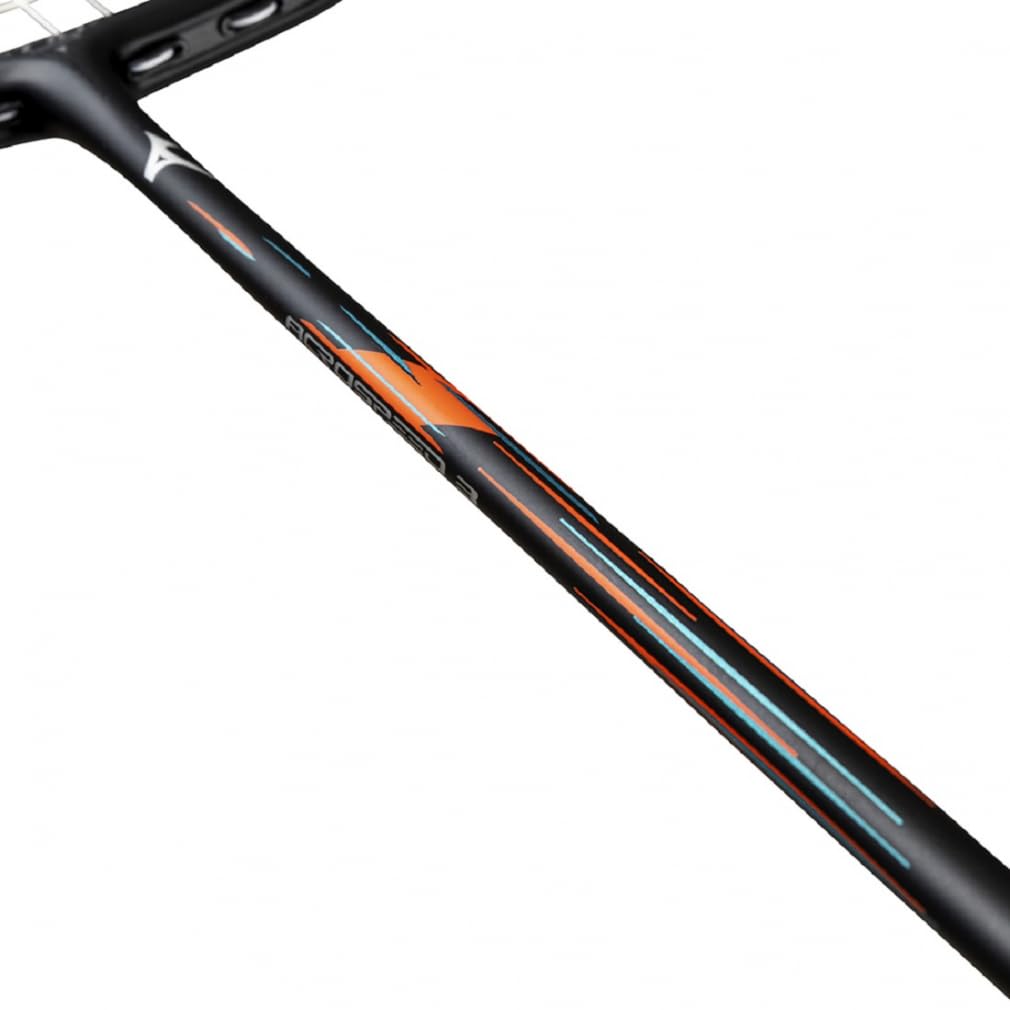 Mizuno AcroSpeed 3 Badminton Frame Only Sold Soft Case 73JTB403 Racket, Unisex, (Strings Separately), Included, Black/Orange,